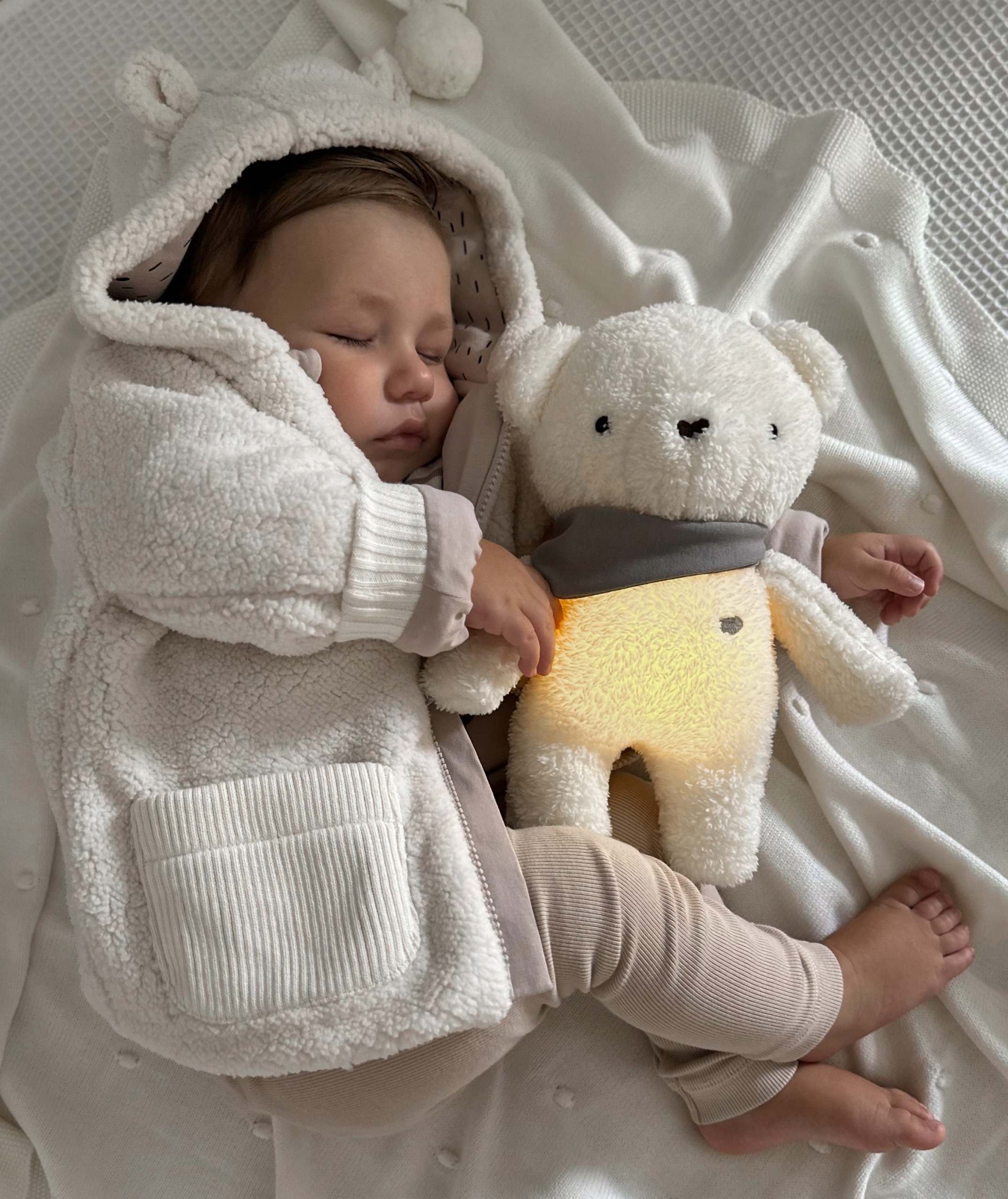 SZUMISIE MIŚ 5W1 Z APASZKĄ MASKOTKA USYPIACZ LAMPKA SZUM CZUJNIK SNU+GRATIS Płeć chłopcy dziewczynki unisex