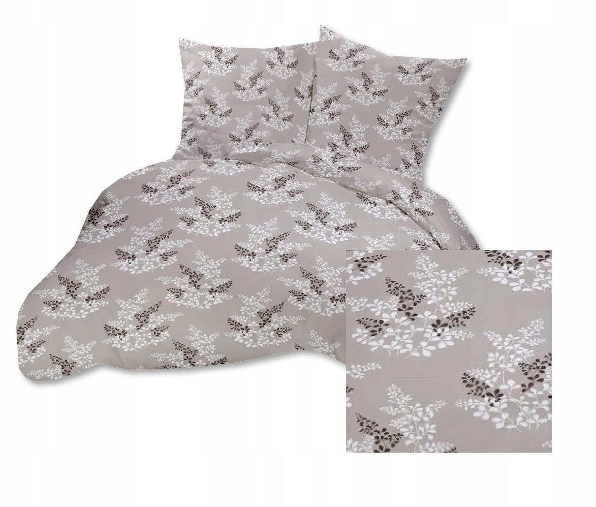 krepové povlečení 140x200 povlak na polštář 70x80 Polský Výrobce Fíkus béžový