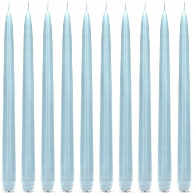 

Świece stożkowe 10 Błękitne świeczki ślub wesele