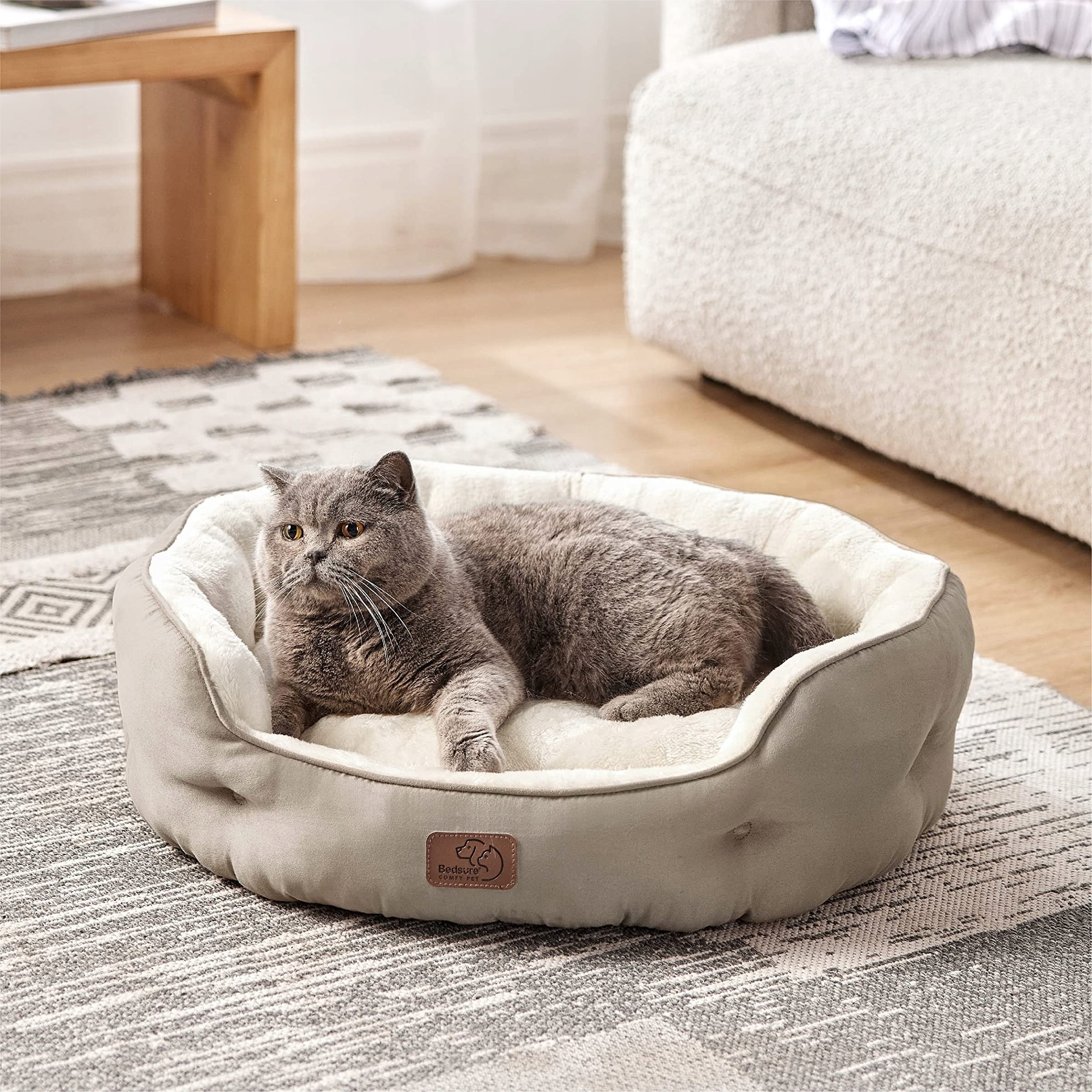 BedSure Okrągłe Legowisko Dla Kota 63x53 CM Medium — miniatura 7