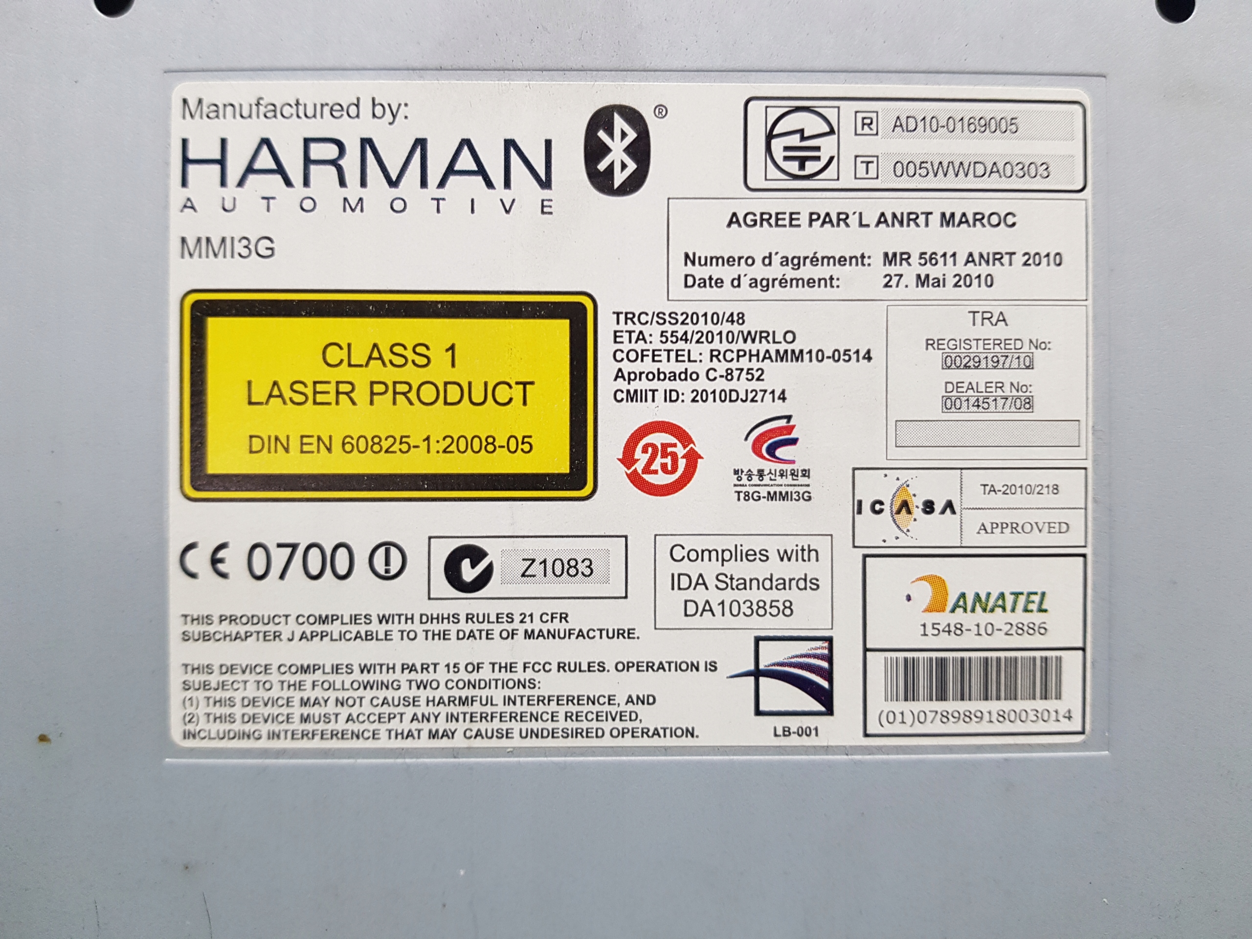 player MMI MULTIMEDIA changer DVD SD SIM 4H0035670N AUDI A8 D4 A6 Q7