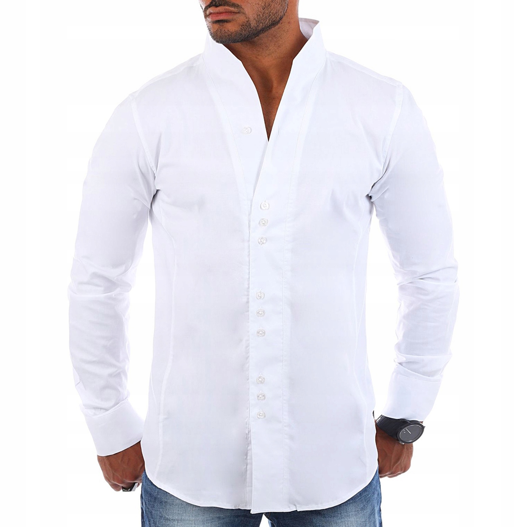 

Koszula Męska Casual Stójka Codzienna Gładka New