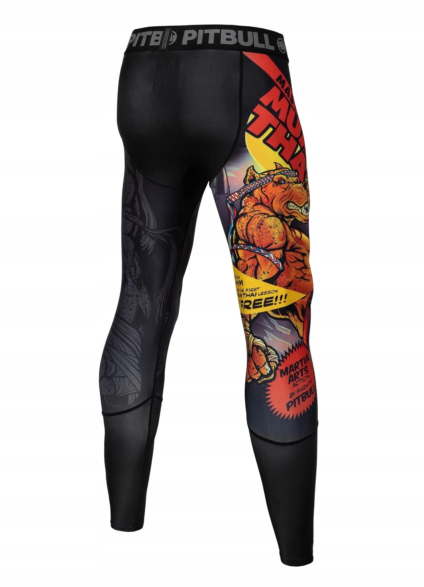 MĘSKIE LEGGINSY KOMPRESYJNE PIT BULL MUAY THAI L Marka Pitbull