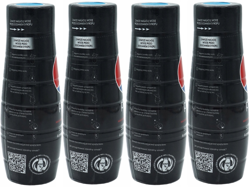 4x SYROP SODASTREAM KONCENTRAT PEPSI MAX DO SATURATORA 9L NAPOJU z 440ml Kod producenta pepsimaxx4