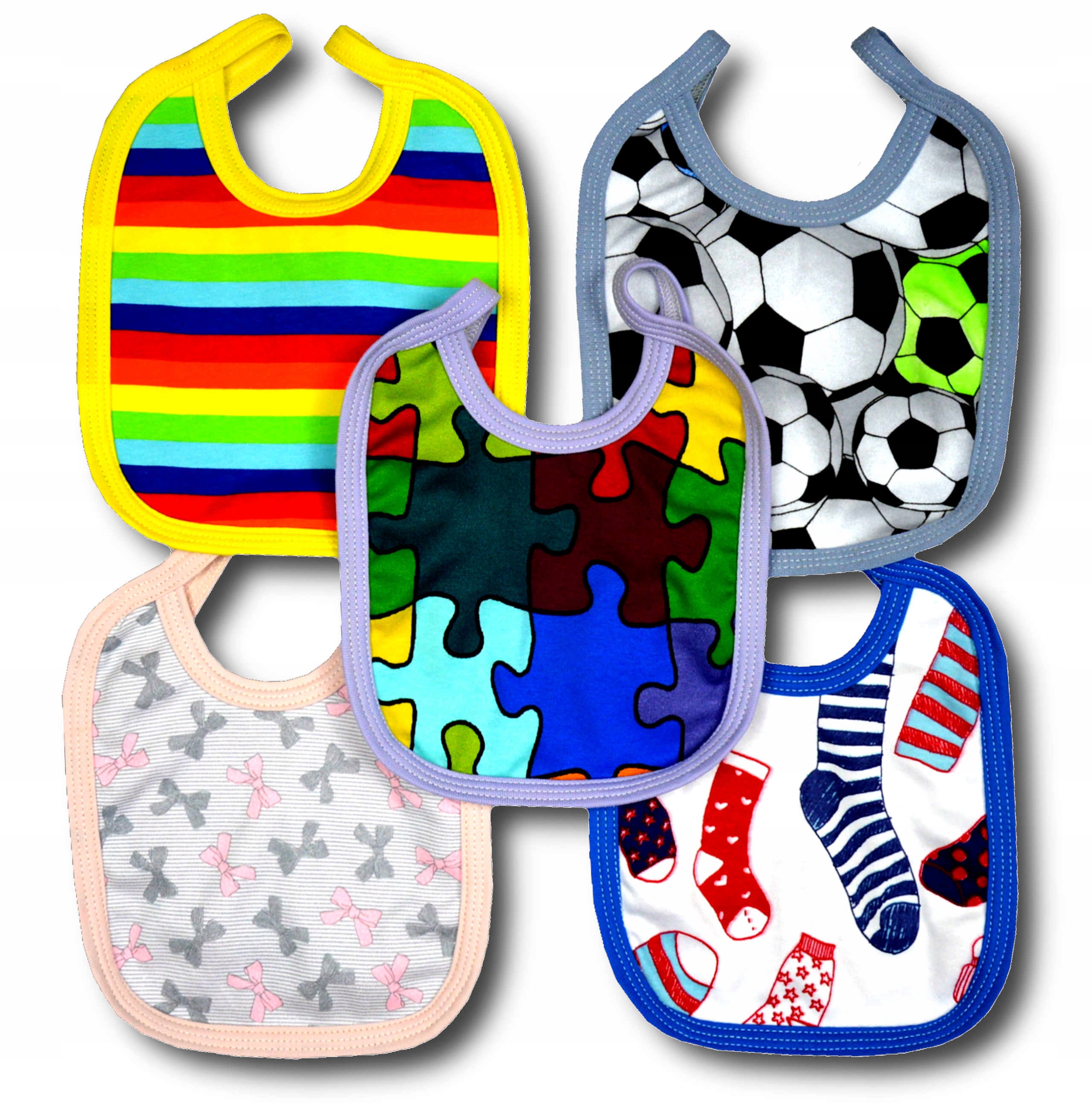 

5-PAK Śliniak śliniaczek Bawełniany MIX Wzorów