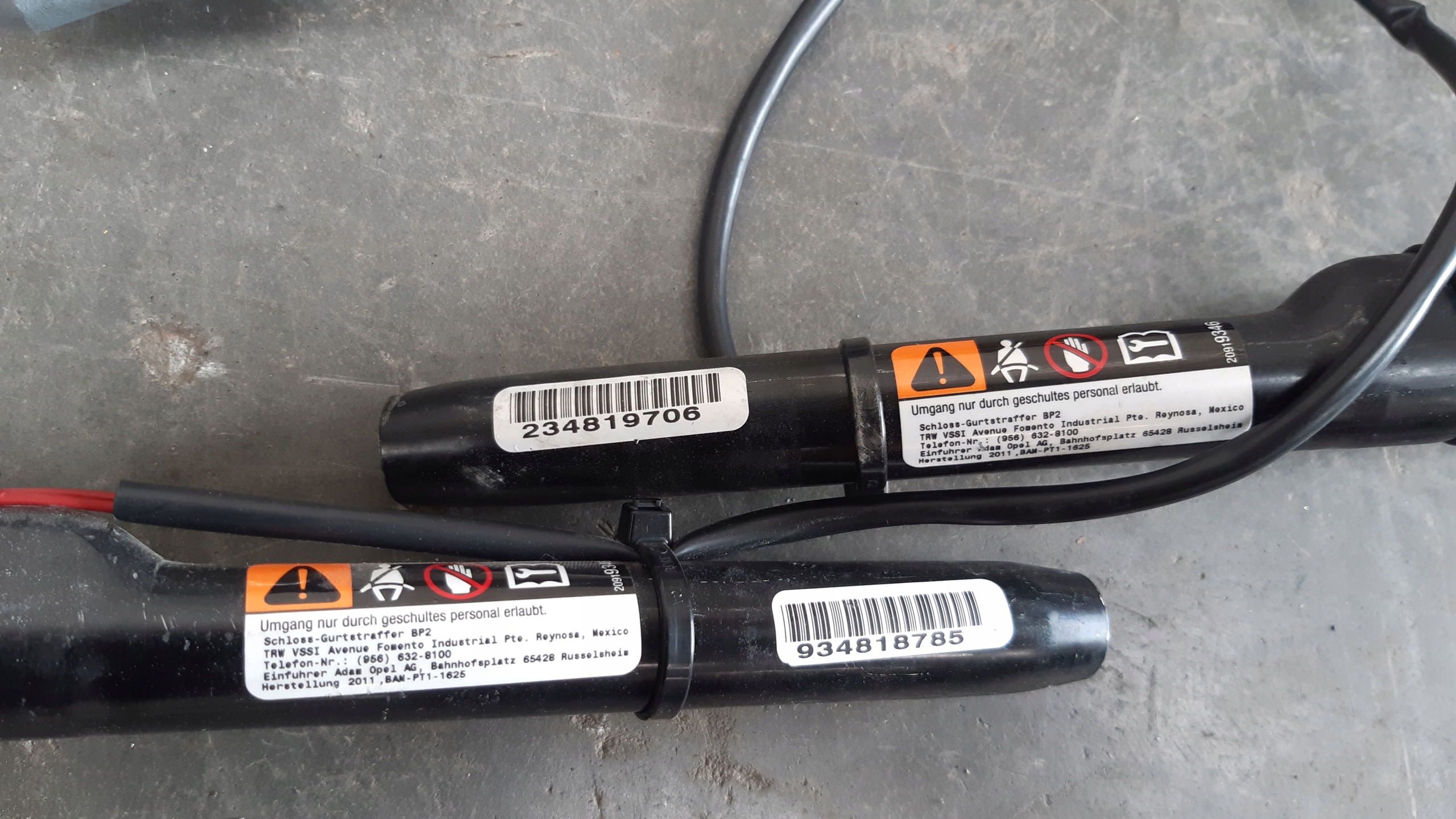 dashboard console tension belts airbags sensor kpl Chevrolet Captiva