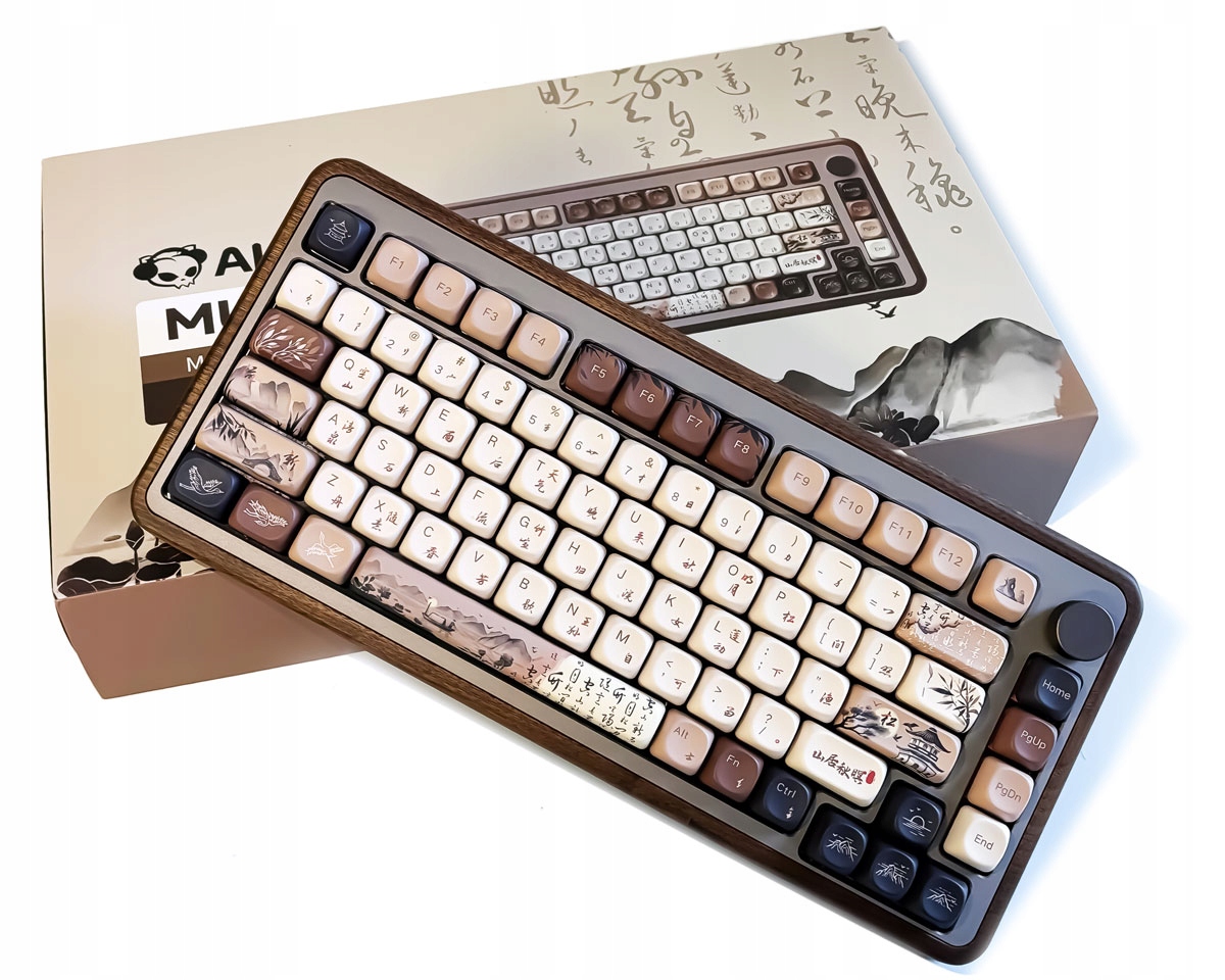 Drewniana Klawiatura Biurowa Hot-Swap Gamingowa Bluetooth Rgb 75%