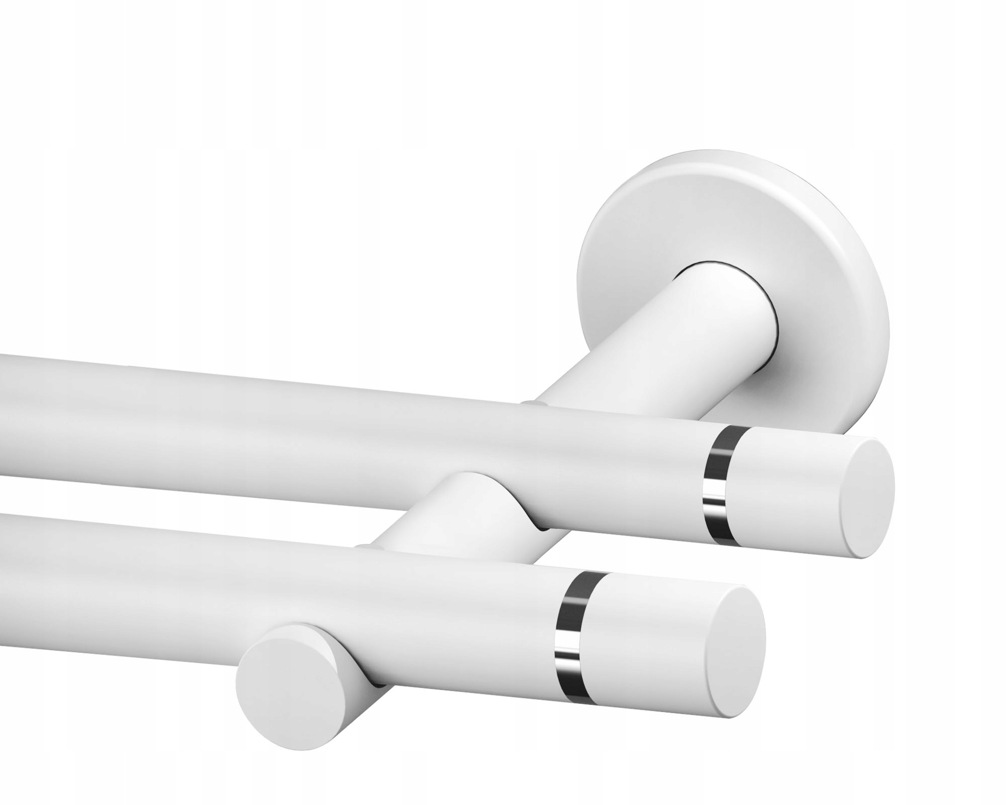 

Karnisz Tokyo 240cm podwójny 19/19mm metal biały