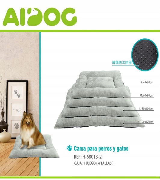 Levně Sada 5 rohoží pro zvířata s kožešinou šedá