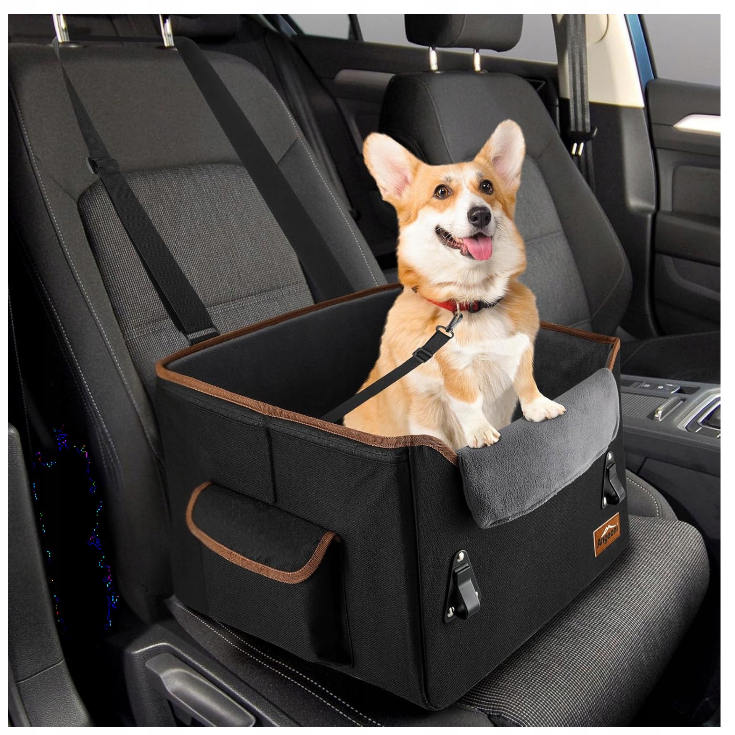 Autosedačka pro psa Přenosné sedadlo s polštářem a kapsou
