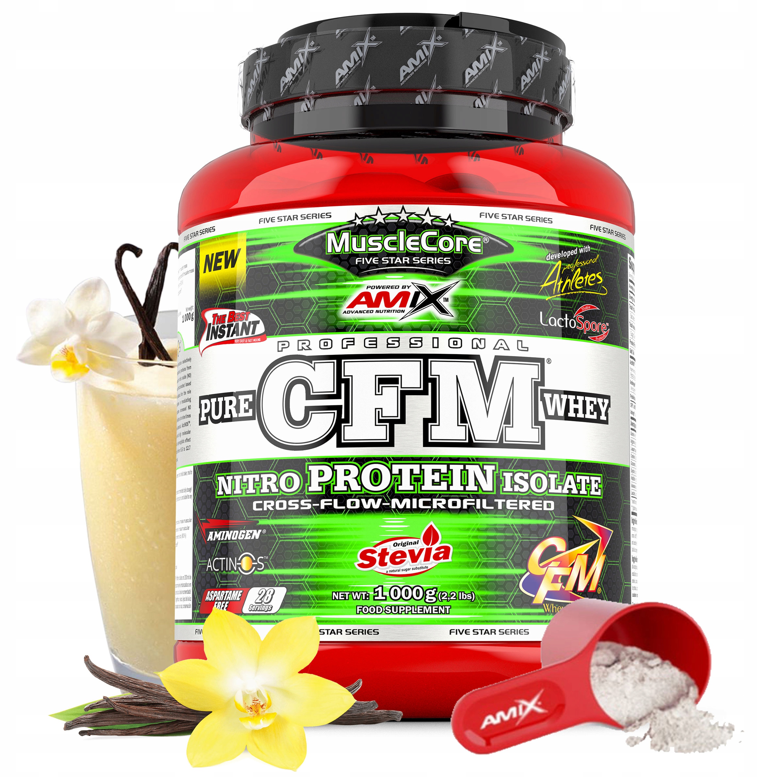 Protein bez laktózy cukru izolát Wpi Cfm doplněk stravy kondicionér 1 kg stévie