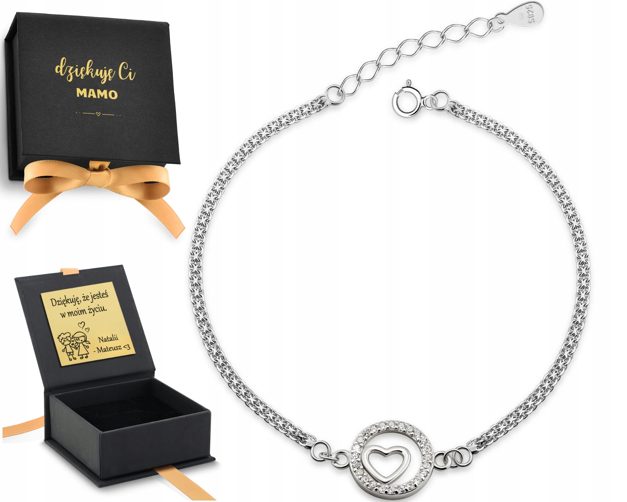 Dámský Náramek Srdíčko V Kruhu Stříbro 925 Gravírování