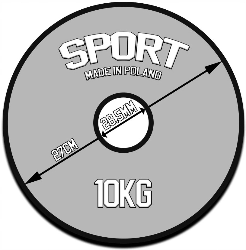 Obciążenie żeliwne 10 KG talerz krążek żeliwo 28mm Kod producenta SPORT