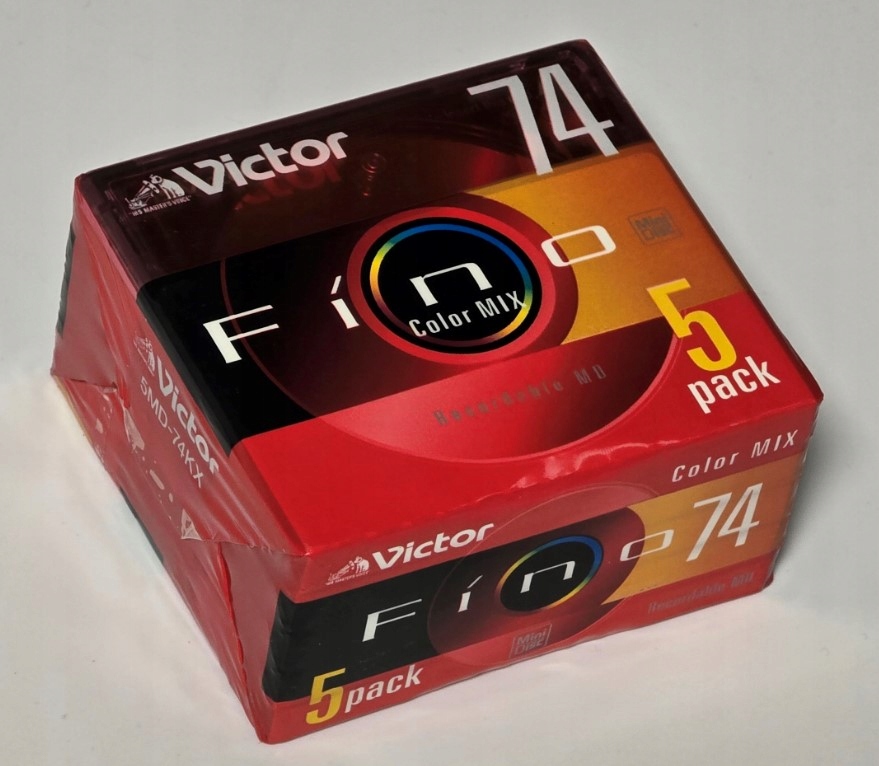 Diskety Minidisc Victor Fino 74 MD Color MIX 5MD-74KX Vyrobené V Japonsku 5PACK