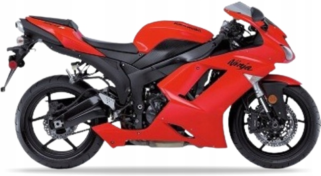 Samolepky Na Motocykl Juula Pro Kawasaki Zx 6R 2007-2008 Červené 234
