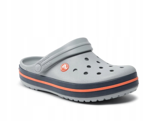 CROCS ZASÚVACIE ŠĽAPKY ŠEDÉ PRÍLEŽITOSTNÉ LOGO 42-43 ŽSA