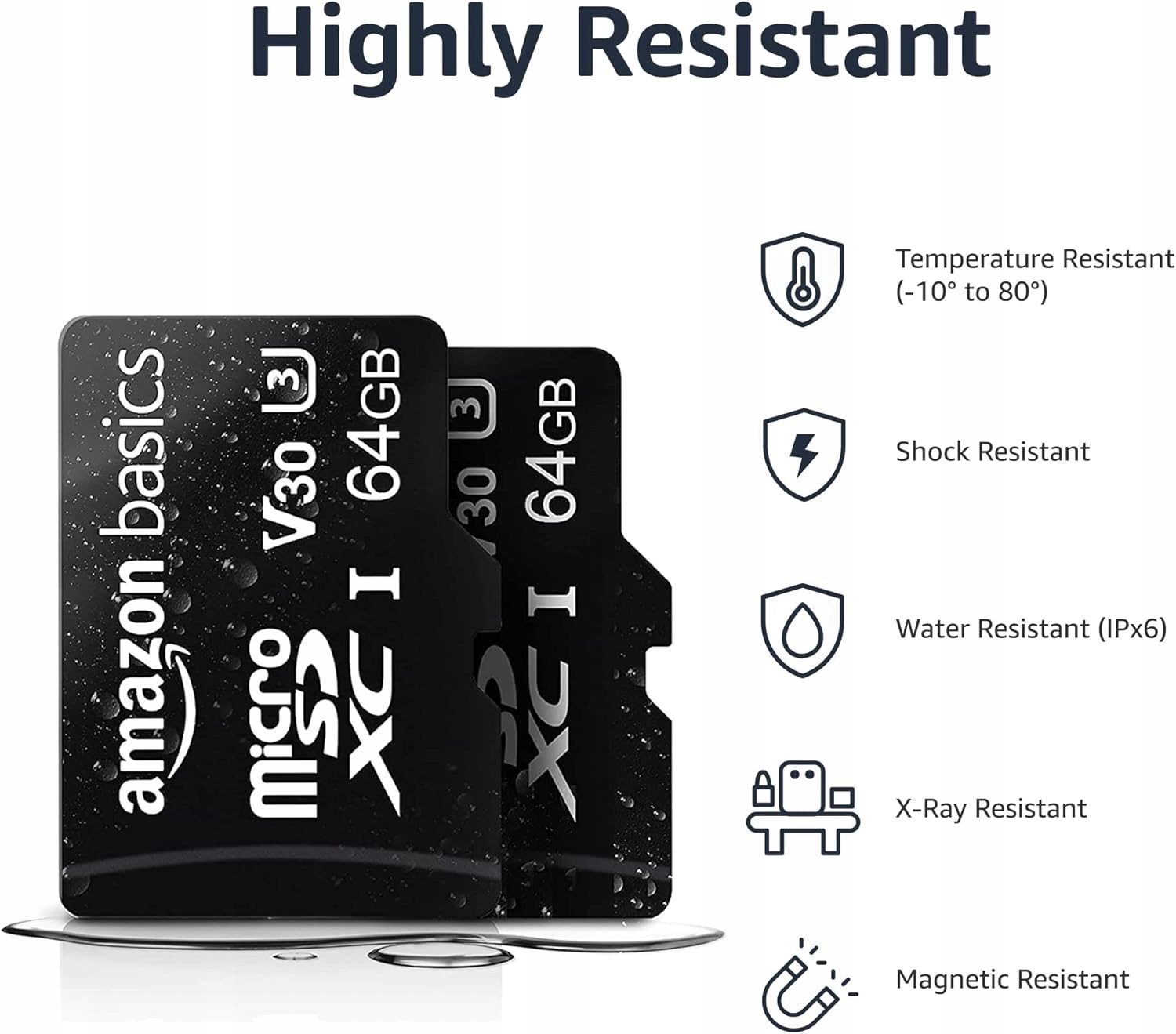 Karta SD Amazon Basics LSMICRO64GU3D 64 GB ( 2 sztuki) z adapterem Model LSMICRO64GU3D