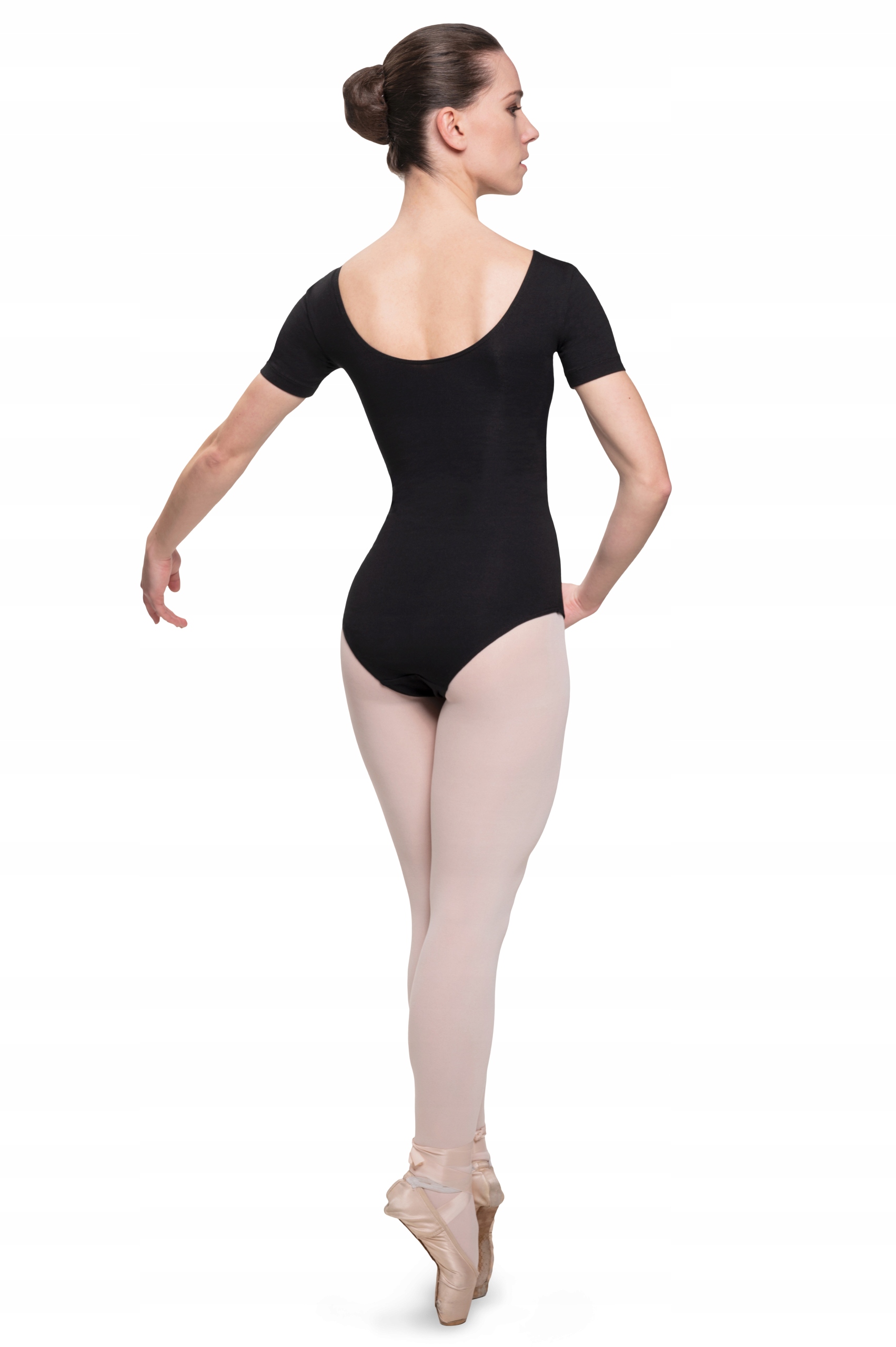 BODY DO TAŃCA STRÓJ BALETOWY KR. RĘKAW CZARNY M Model Berta