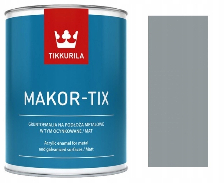 Tikkurila Makor-tix Emalia Na Dach Szary Metaliczny 3L