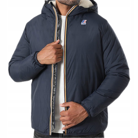 K-way Tmavě Modrá Zimní Bunda S Kapucí A Zateplením L 6BB