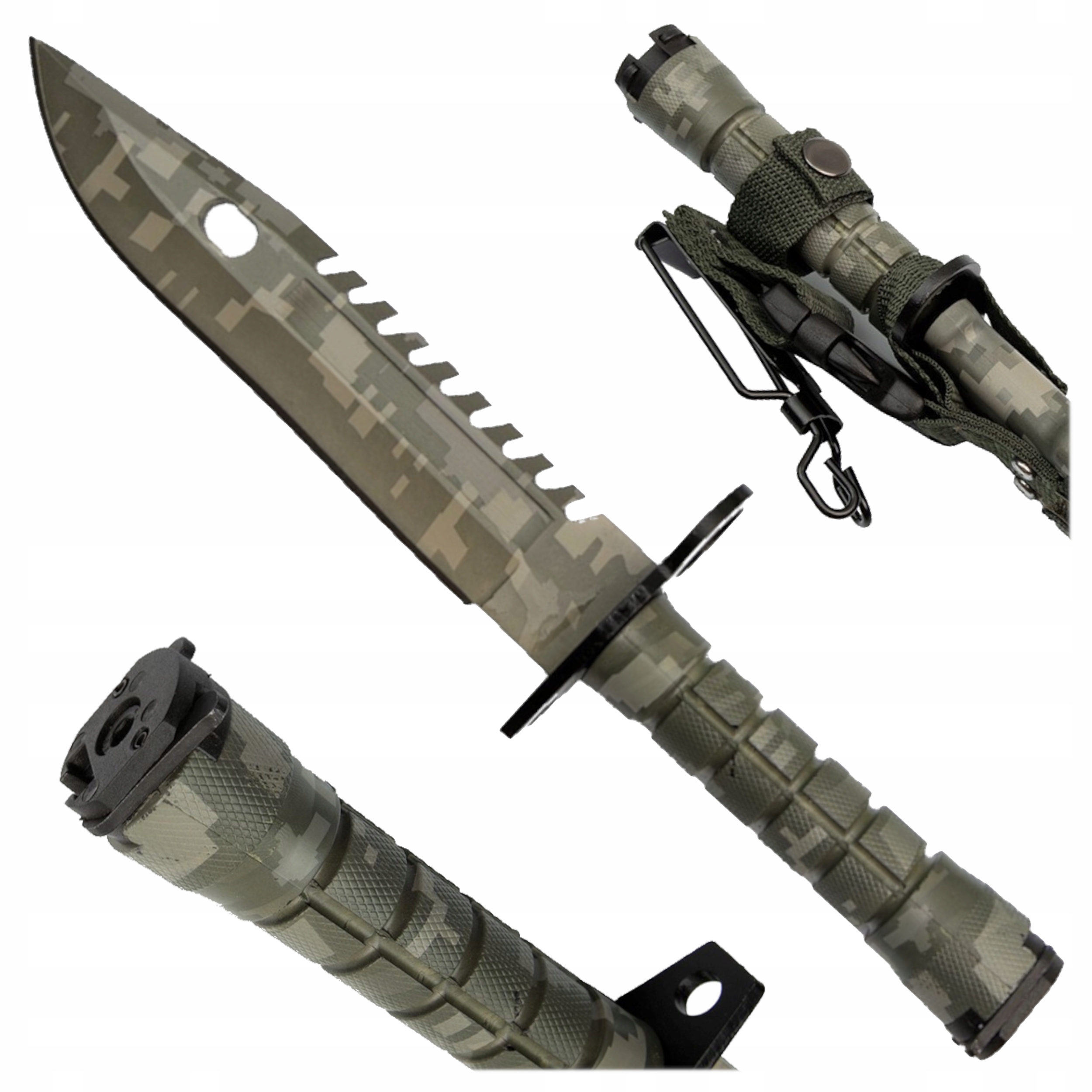 Vojenský bajonet M9 Camo Odolný Nůž Pila a multifunkční pouzdro Ka-Bar