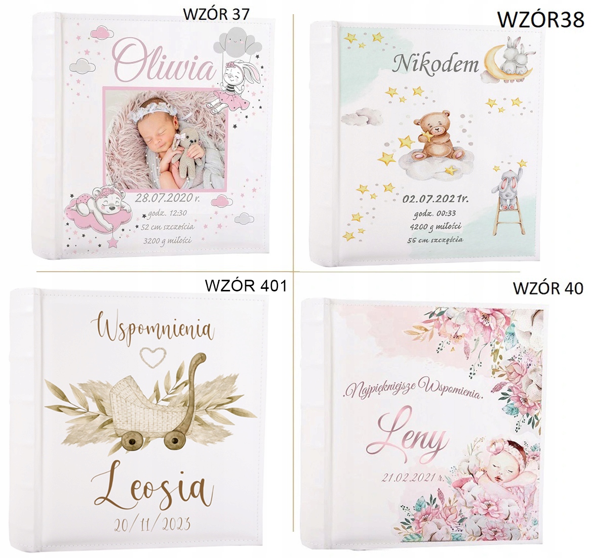 DUŻY ALBUM 500 ZDJĘĆ Z NADRUKIEM METRYCZKA DZIECKA Producent Gedeon