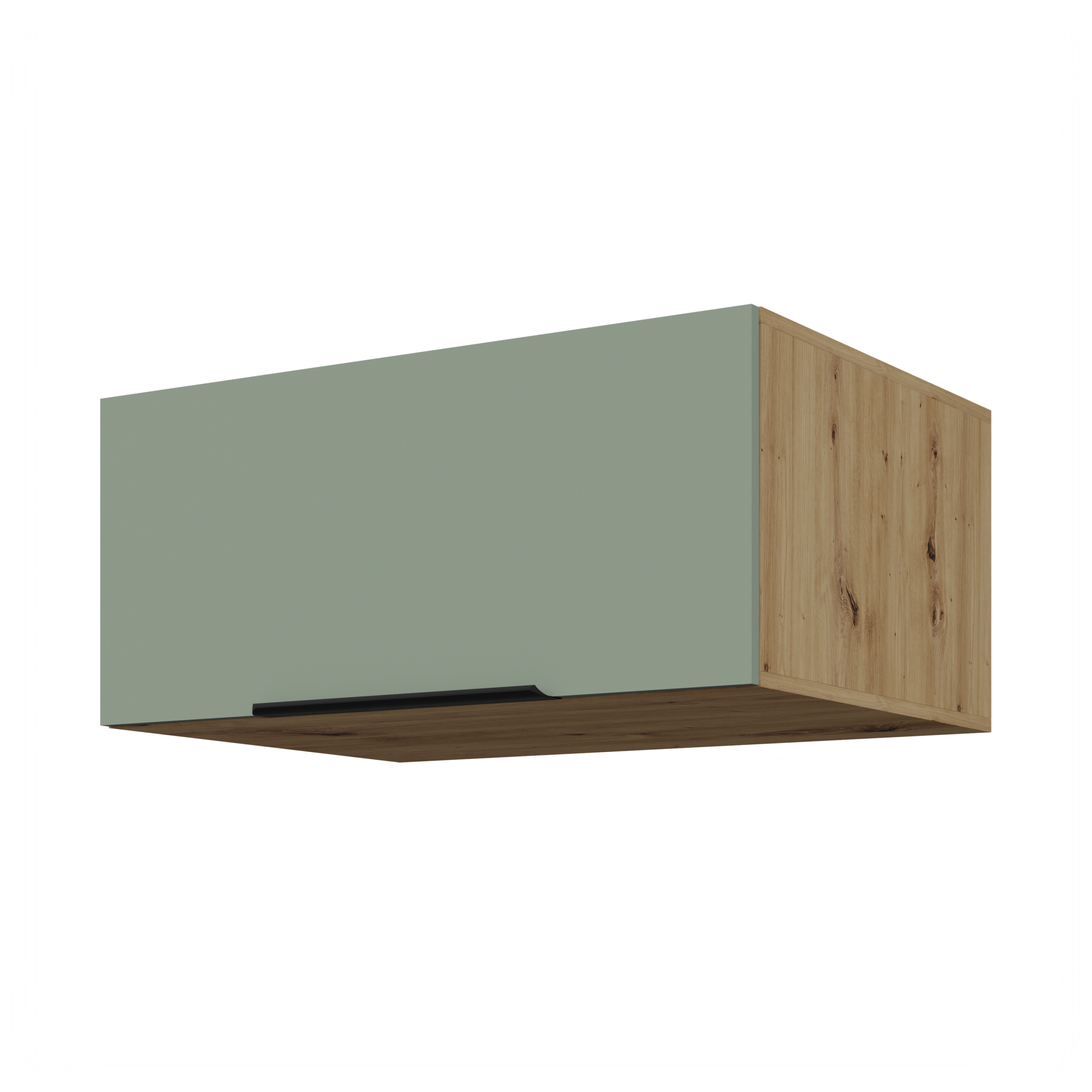 Závěsná kuchyňská skříňka, nadstavec nad ledničku 80 cm Dub Artisan Aquamarine