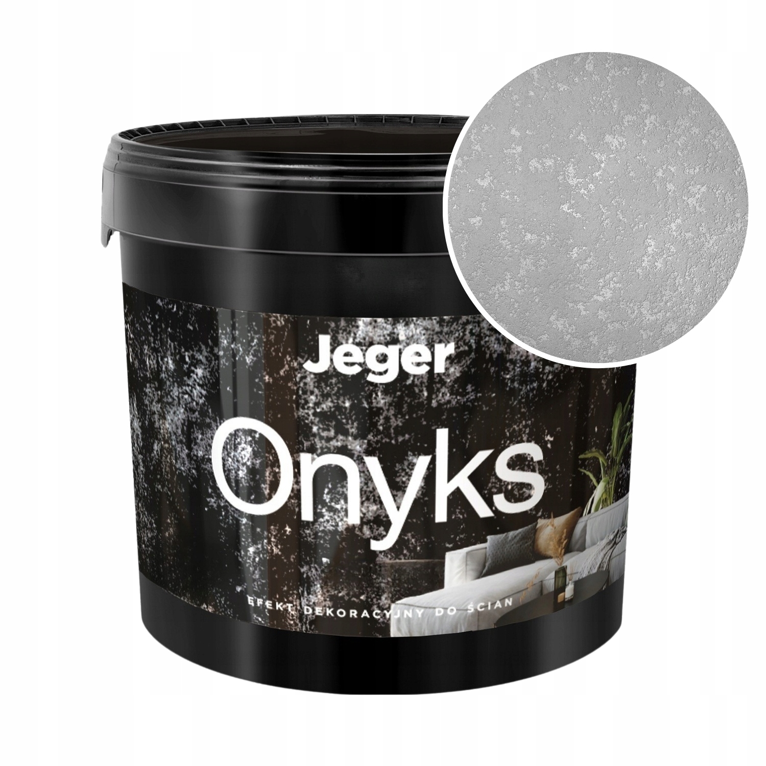 Onyx Masa Dekorativní efekt na stěny Metalizující díry 14 kg Stříbrný