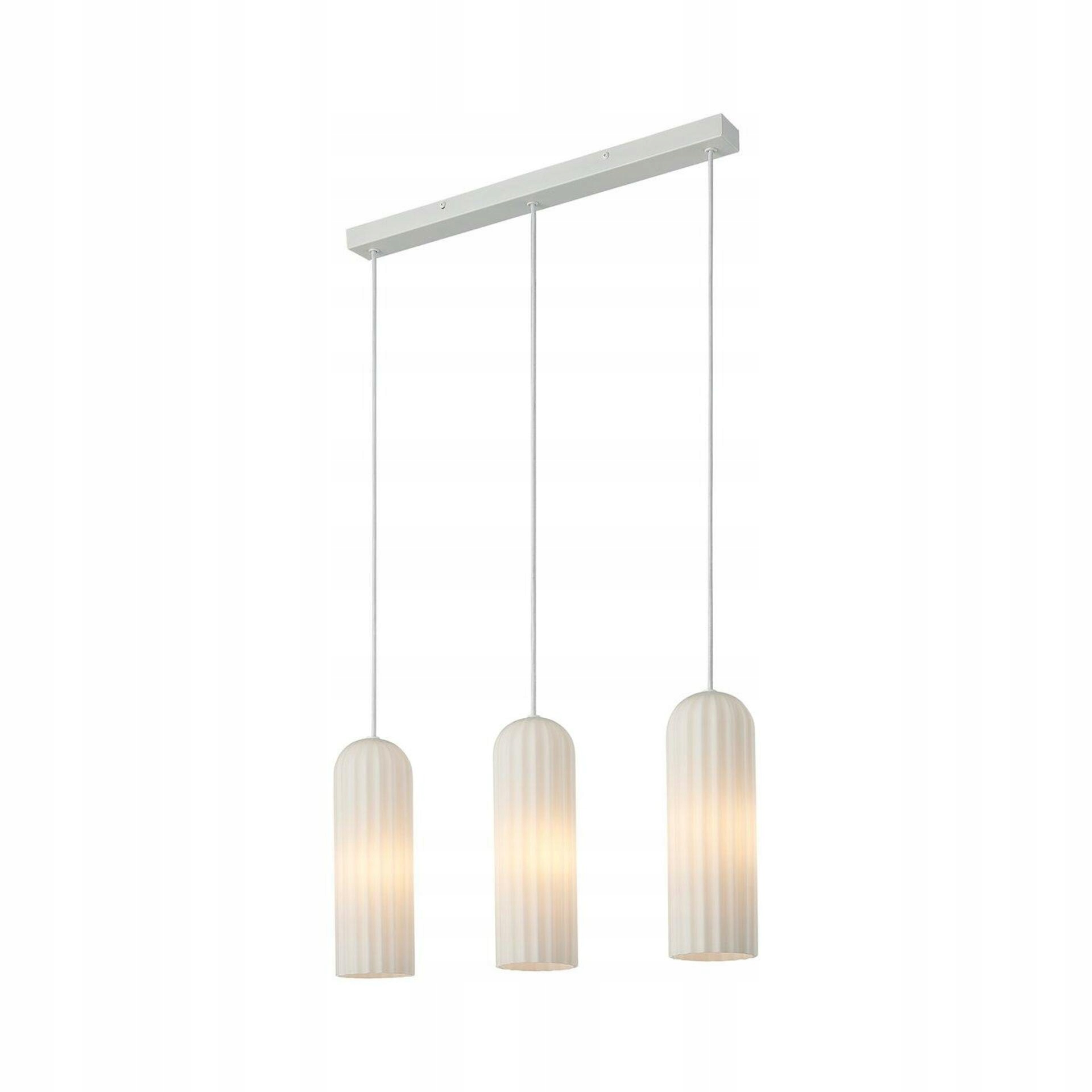 Nordlux Miella 3-Rail závesné svietidlo, biela, ryhované sklo, E27, 52 cm