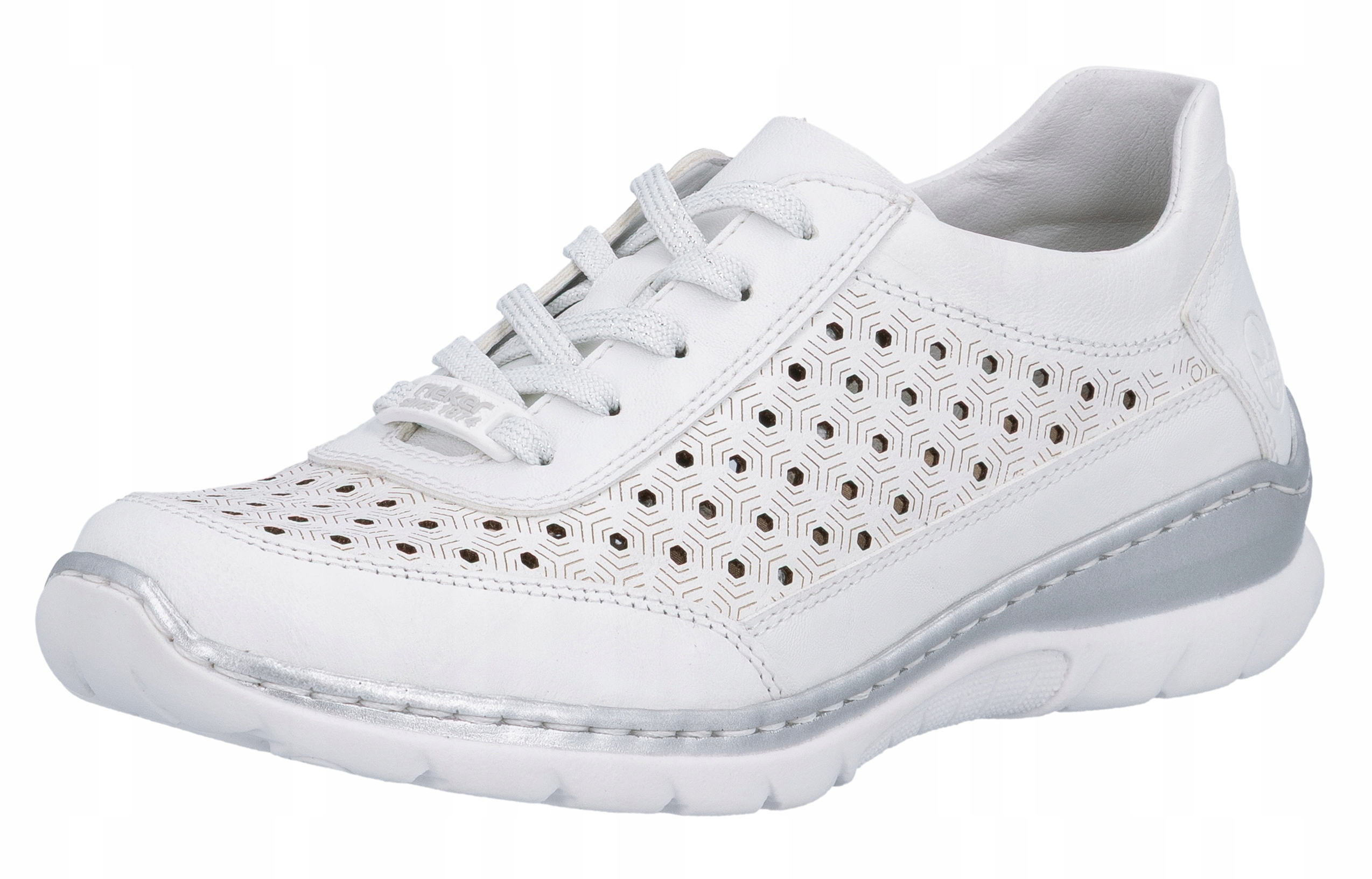 Rieker L3217-80 vel.39 bílé kožené polobotky sportovní tenisky