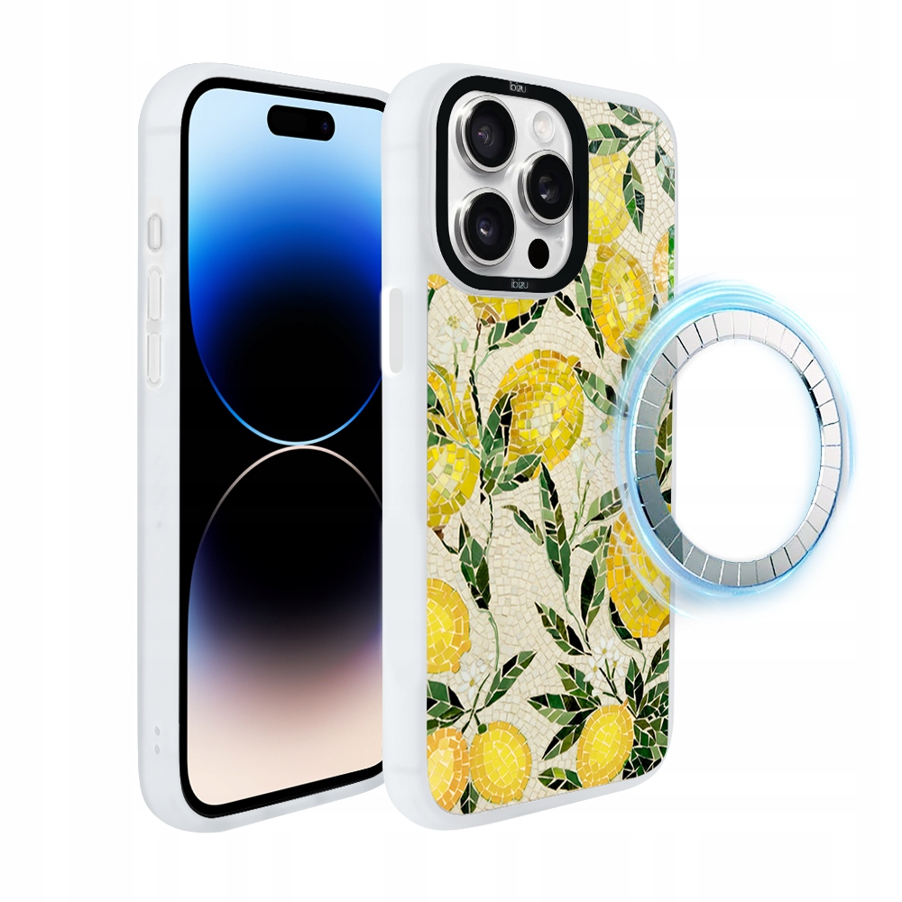 Pouzdro pro iPhone 14 Pro Max Ibizu DropGuard Matt s MagSafe, citronový háj, bílé