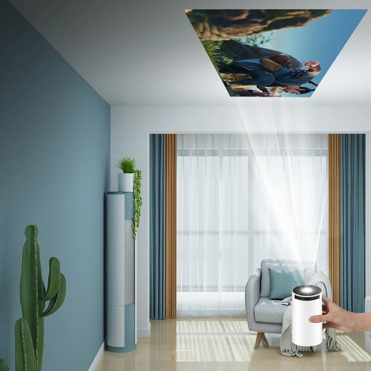 Projektor LED HY300 WERSJA PRO MAX biały wyświetlacz SMART TV Stan opakowania oryginalne