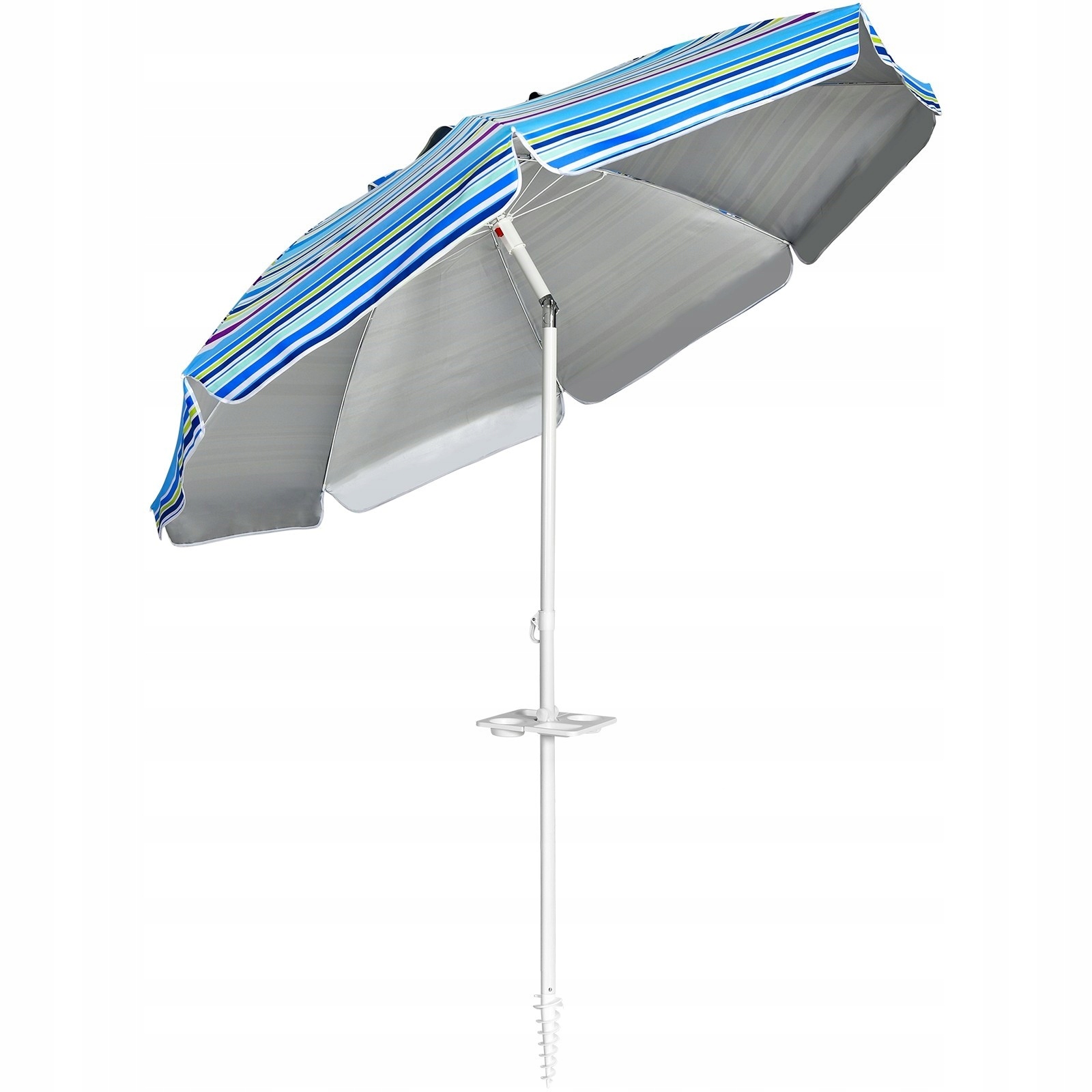 Parasol plażowy łamany z torbą Costway 200 cm niebieski