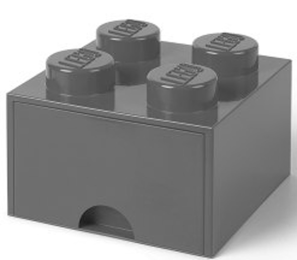 Lego Kontejner S Zásuvkou Klocek 4 Kontejner 2x2 Brick Krabička Velká Tmavě Šedá