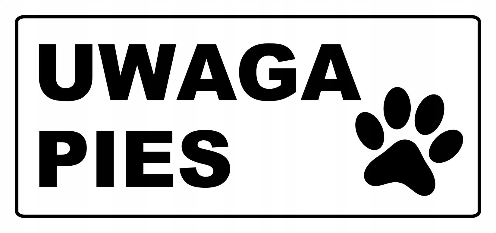 

Tabliczka Uwaga Pies plastik taśma 21 cm x9,9 cm