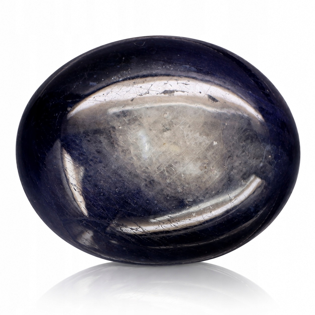 Přírodní safír 77.48 ct Modrý Kabošon Mosambik I3 certifikát Wbd