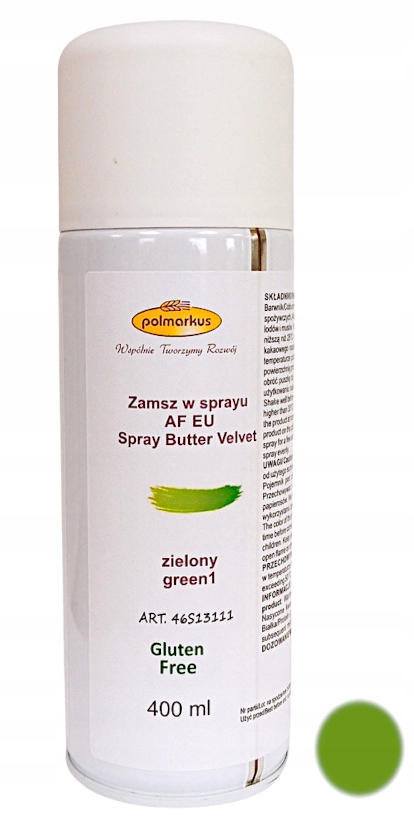 Levně Cukrářský semiš ve spreji Zelená narozeninová dekorace dort 400 ml Polmarkus
