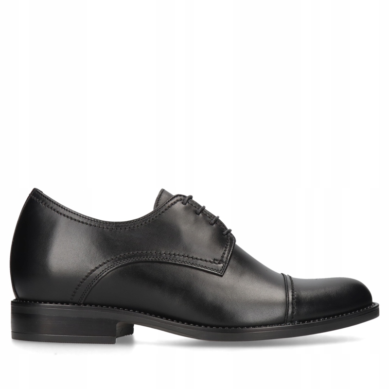 

Czarne buty męskie podwyższające skórzane półbuty