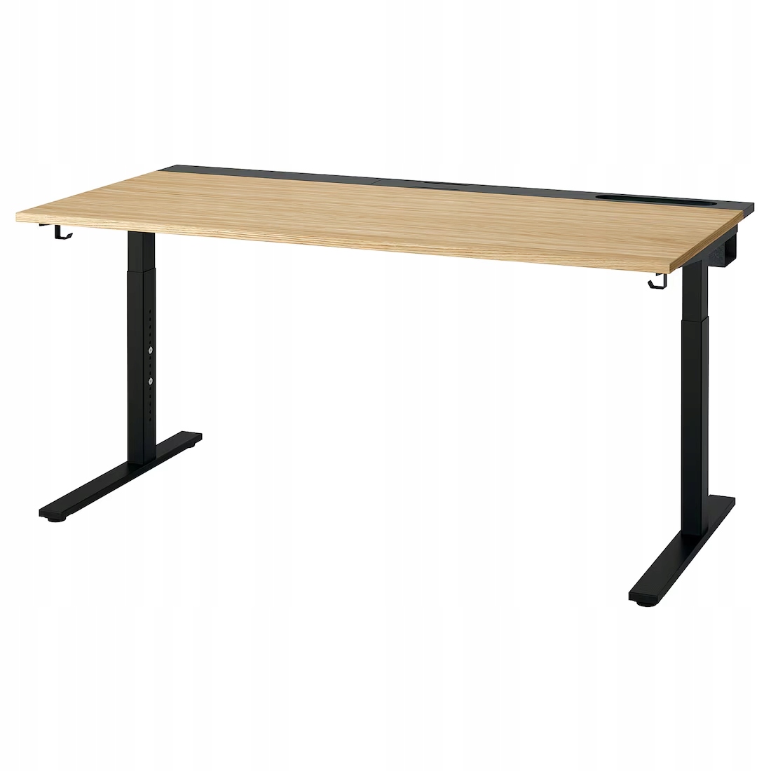 Ikea Mittzon Biurko 160x80 cm okleina dębowa czarny Regulowana wysokość