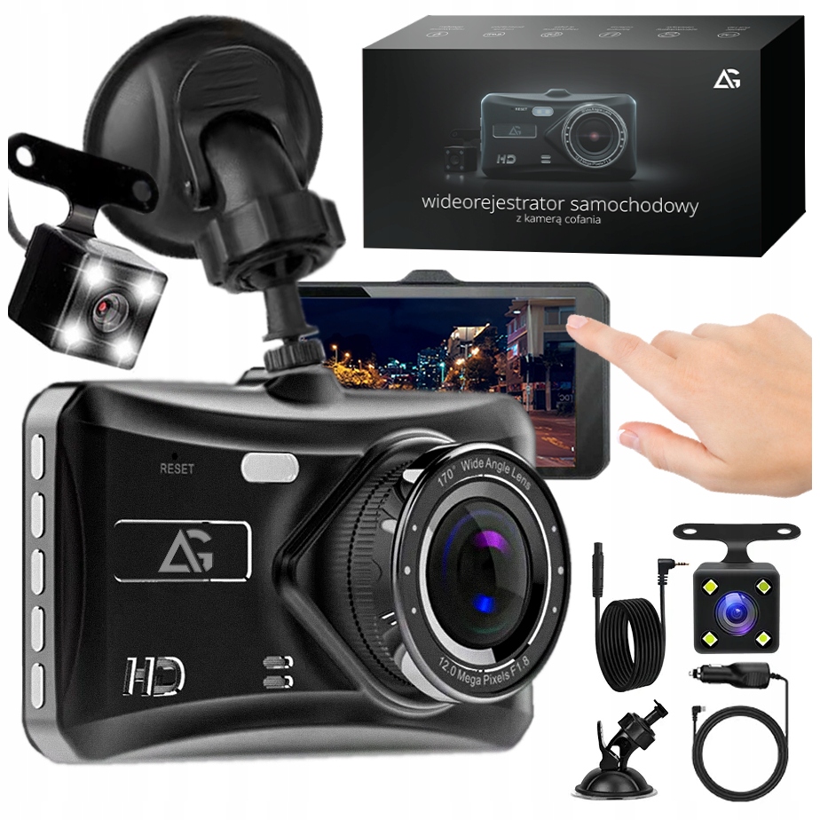 KAMERA SAMOCHODOWA PRZEDNIA WIDEOREJESTRATOR SAMOCHODOWY + KAMERA COFANIA