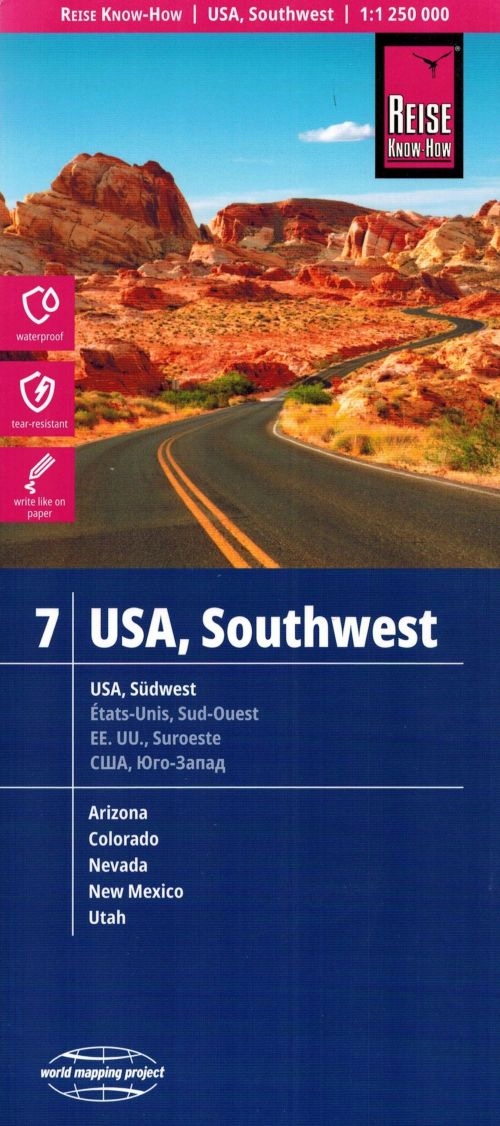 USA POŁUDNIOWY ZACHÓD MAPA WODOODPORNA /7/ RKH