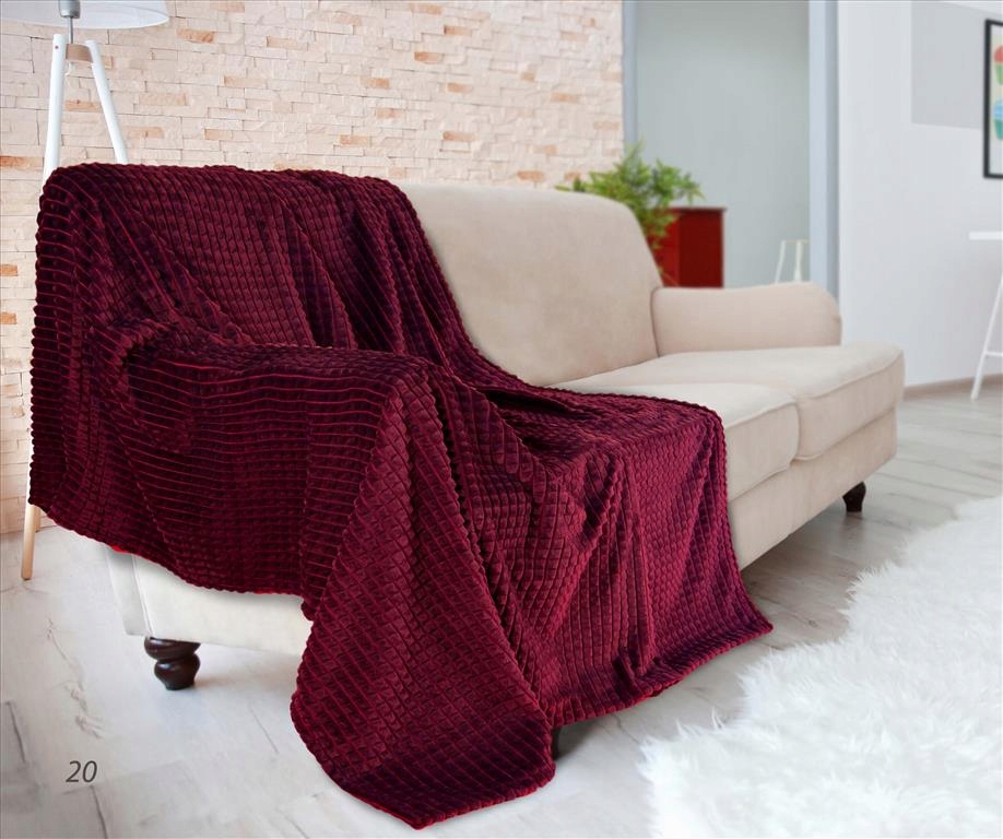 Mikrovláknová deka 150x200 Diamond měkká, nadýchaná Bordová