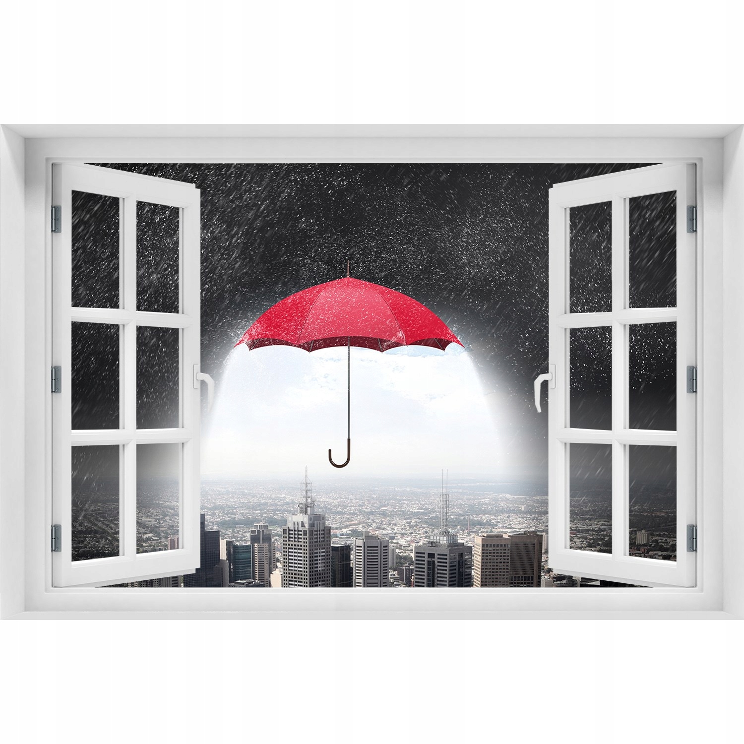 

Fototapeta Naklejka na ścianę Parasol nad miastem