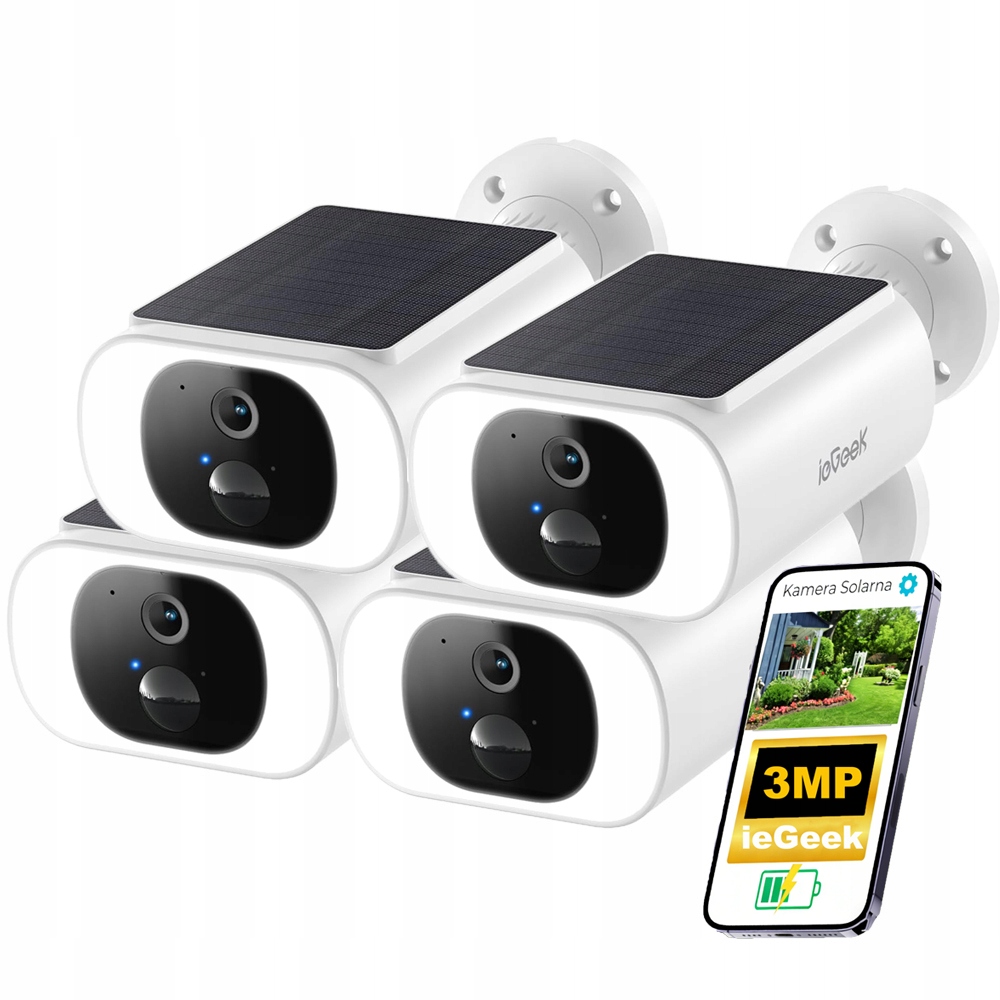 4 kusy Kamera Wifi Ip Vnitřní Venkovní 3MPX 2K Detekce Alarmu Pir