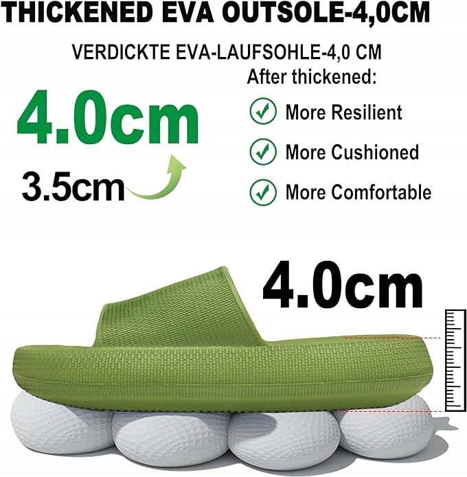WYGODNE LEKKIE KLAPKI LACZKI DLA KOBIET I MĘŻCZYZN Z PIANKI 39-40 ZIELONE Marka inna