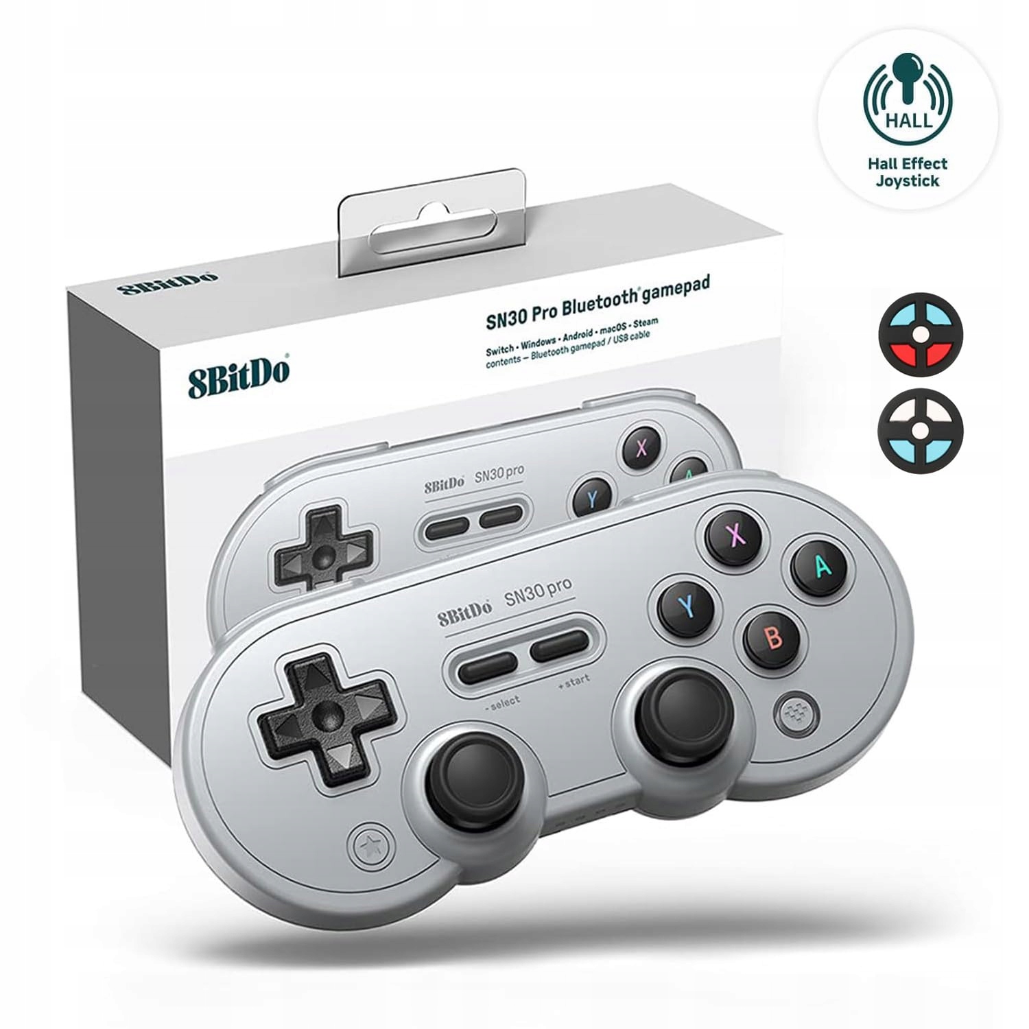 Bezdrátový Ovladač Switch Hall Effect Retro Grey 8bitdo SN30