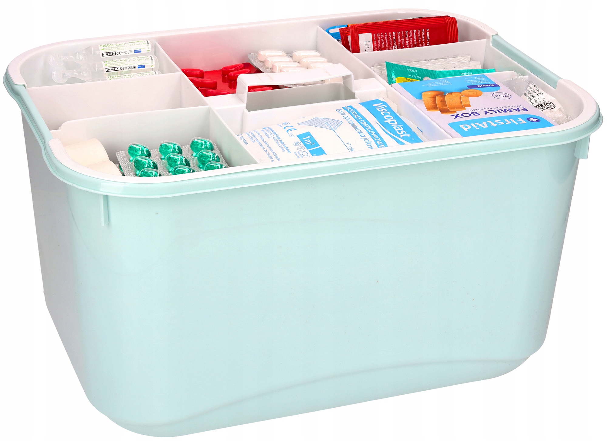 ORGANIZER POJEMNIK LEKI KASETKA APTECZKA NIEBIESKA ZAMYKANA AP7 Marka Korbi