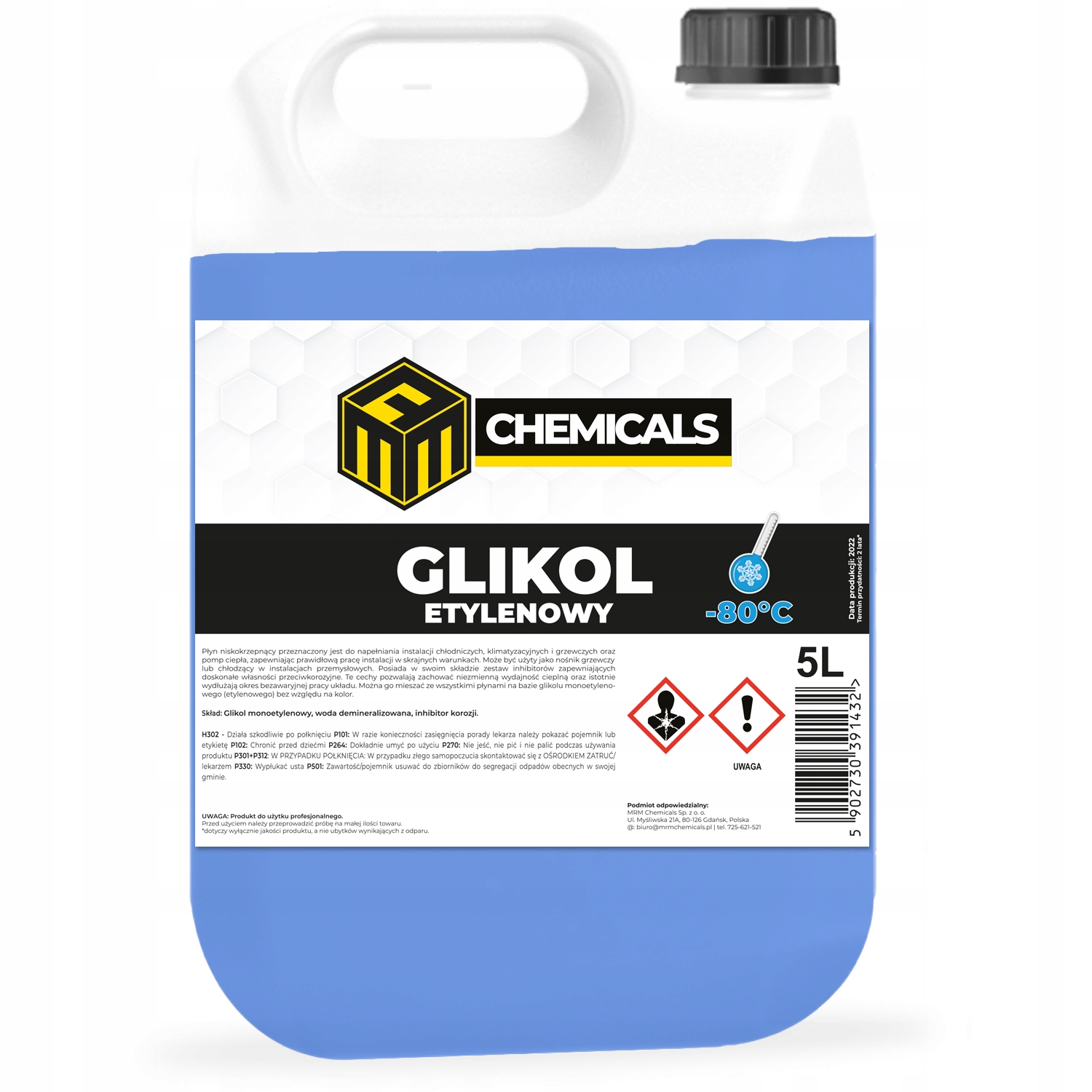 GLIKOL ETYLENOWY KONCENTRAT płyn solarny chłodniczy instalacje -80°C 20L Typ Koncentrat