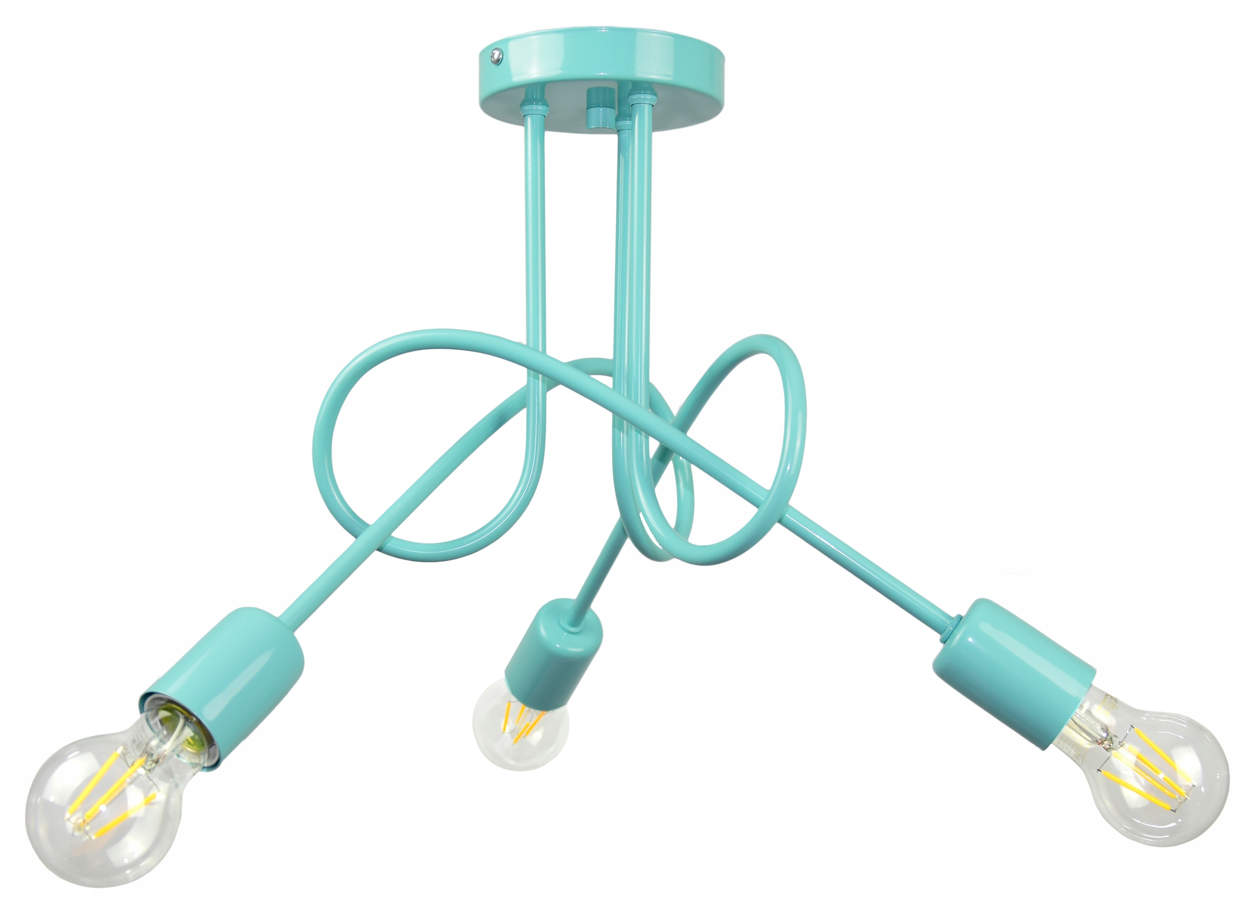 LAMPA SUFITOWA LOFT PASTELE TURKUS EDISON POD LED