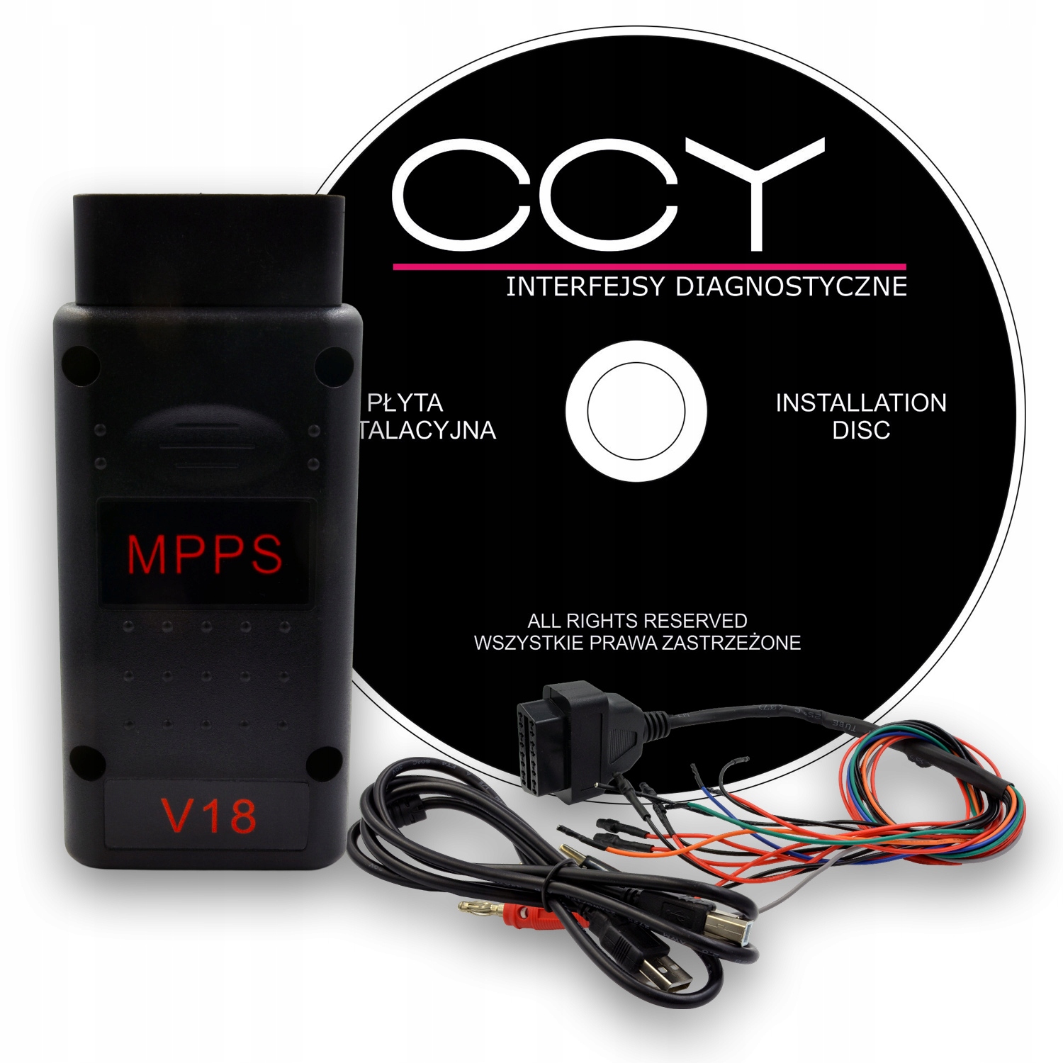 MPPS V18 OBD2 interfész Chiptuning ECU DVD USB LENGYEL